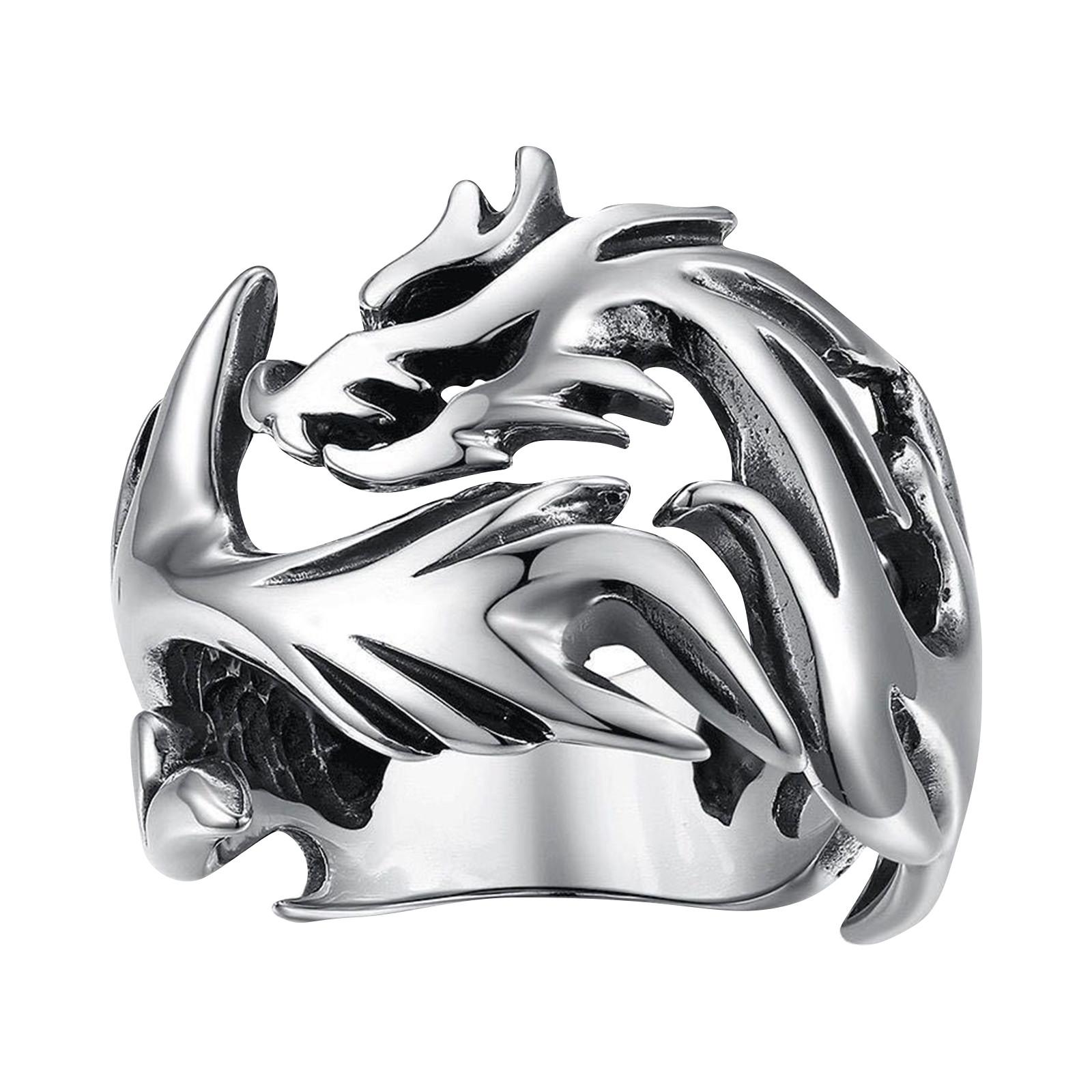 

Черный агат бриллиант ретро властная пара большой бриллиант средний палец указательный палец подвижный рот One Size