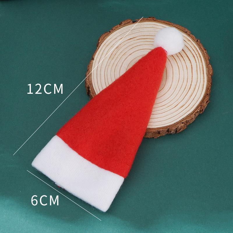 Mini Lollipop Christmas Hat Cutlery Set Cover - Non-woven Xmas Decoration