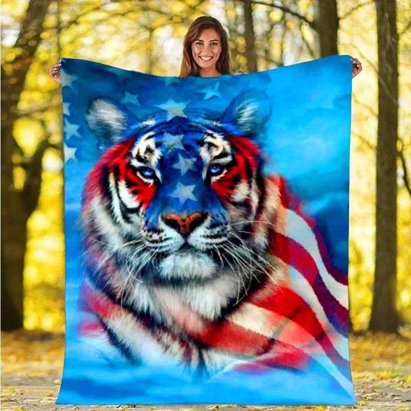 Tiger Blanket Flannel Blanket Super Soft Fleece Throw Blankets Lightweight Warm Blanket for Bedroom Couch Sofa