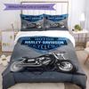 3pcs Duvet Cover Set (1*Duvet Cover + 2*Pillowcase, Without Core), Harley Davidson Print Soft All‑Season Bedding Set, Home Bedroom Decor Gift
