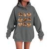Women's Casual Fashion Comfortable Round Neck With Hood Long Sleeve Halloween Print Warm Sweatshirt