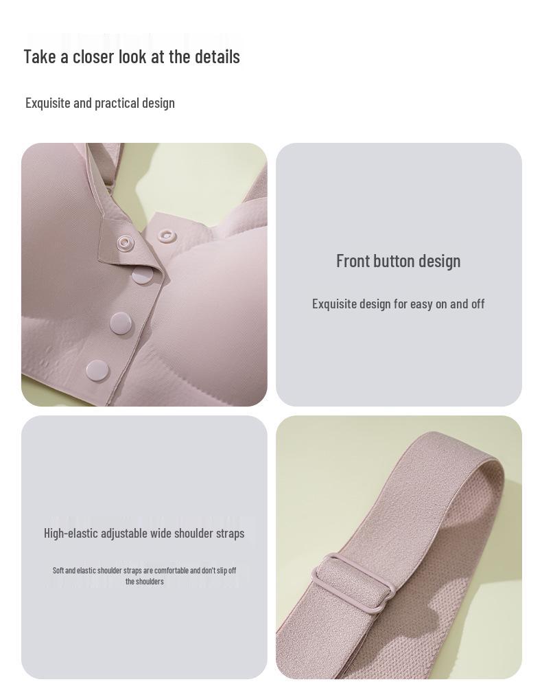 Cross-border Antibacterial Mastectomy Prosthesis Bra with Fake Breast Pads, Seamless Front Closure, for Post-Op and Reduction Support.