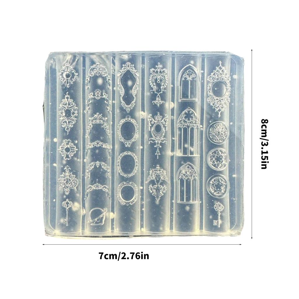 3D Baroque Relief Silicone Nail Art Mold With High Transparency Manicure Templates For Home Salon Decoration