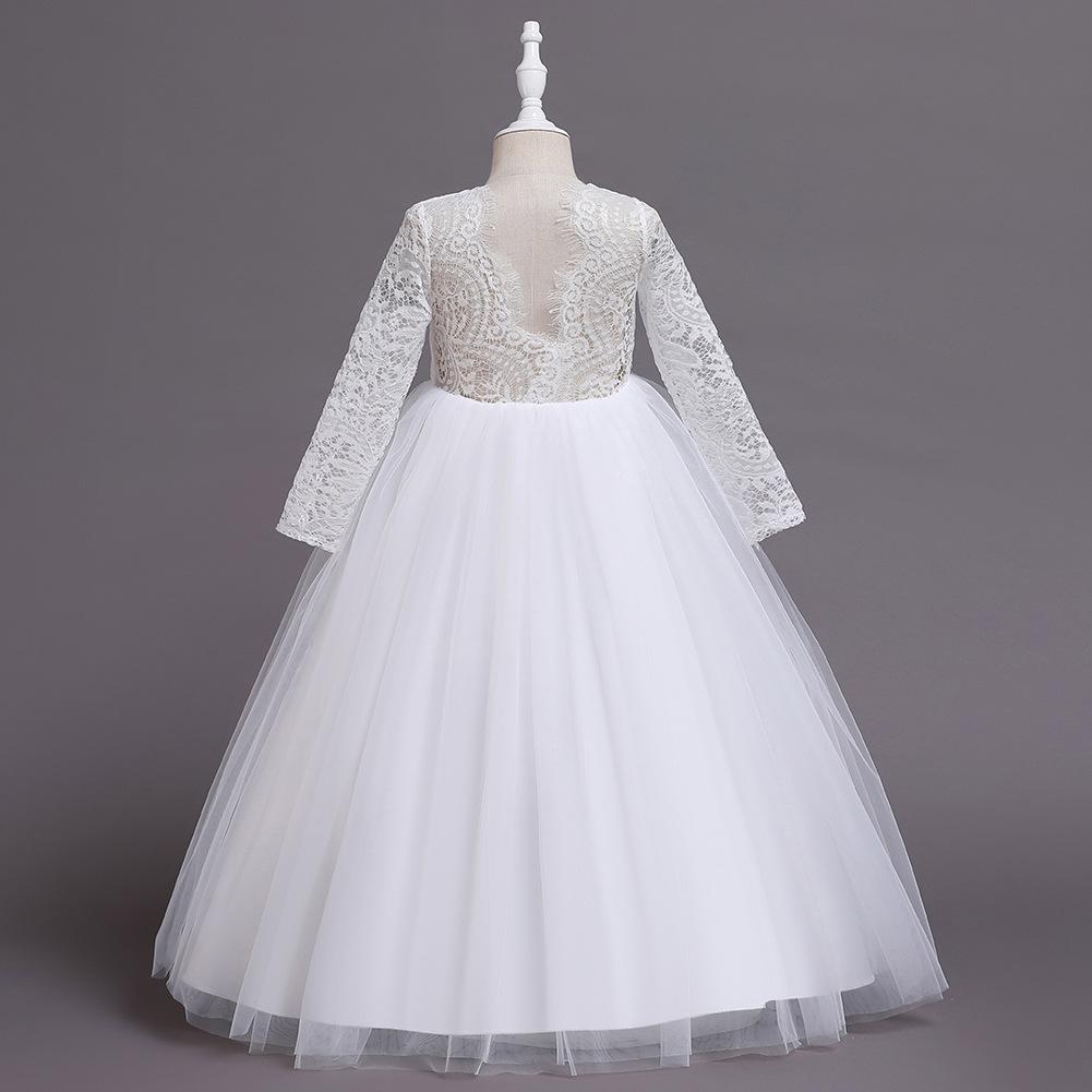 Middle-aged Children's Lace Princess Dress Long Skirt Girls Catwalk Sparkling Kids Birthday Dress Elegant Soft Party Dress Ball Gown for Girls