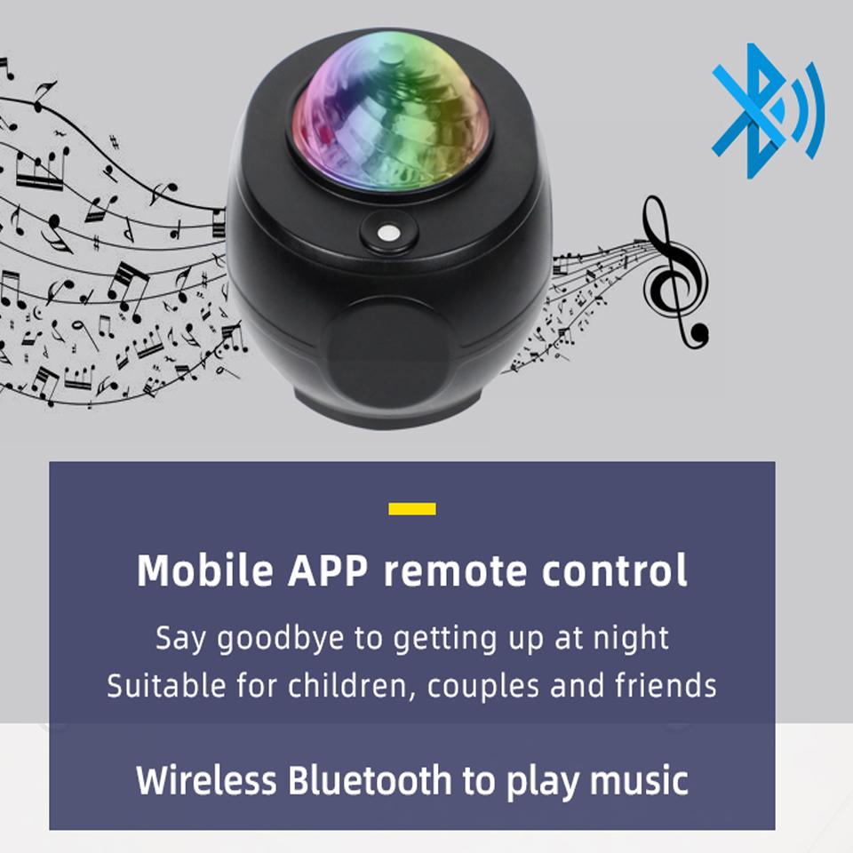 Smart Galaxy Star Projetor APP Controle Bluetooth Speark LED Colorido Céu Estrelado Projetor Noite Lâmpada Controle Remoto para Quarto Presentes para Crianças