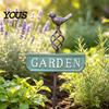 Piquets de pelouse en fer vieilli, Piquet d'oiseau rétro pour jardin, Panneau métallique Style rustique vintage Décoration de cour avec piquet pour parterre de fleurs, Support jardinage
