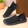 Womens Breathable Knit Slip-On Flat Shoes Casual Walking Comfortable Soft Sole Round Toe