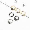 Fashion Square Bead Circle Earrings Stainless Steel Punk Hiphop Geometric Stud Ear Jewelry Party Gifts For Women Men