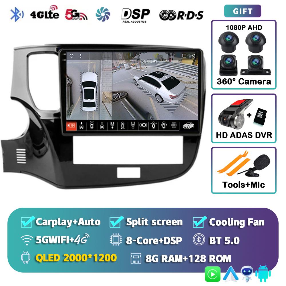Android 14 Carplay Car Radio For Mitsubishi Outlander 3 GF0W 2018-2021 2din Multimidia Video Player Navigation Head Unit Stereo