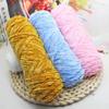 Golden Velvet Chenille Yarn for Hand-Knitted Scarf, Hat, Shoes, Sweater, DIY Bag, and Doll with Knitting Needles