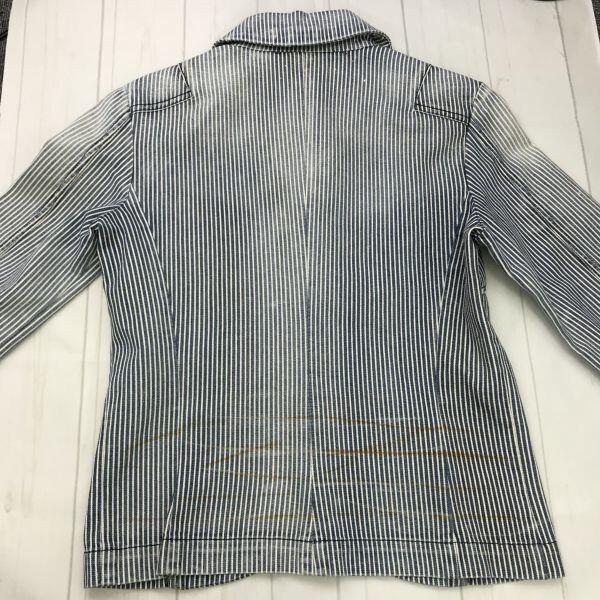 Diesel Stripe Jacket [Italy/S/White×Blue] Distressed Jacket(USED)