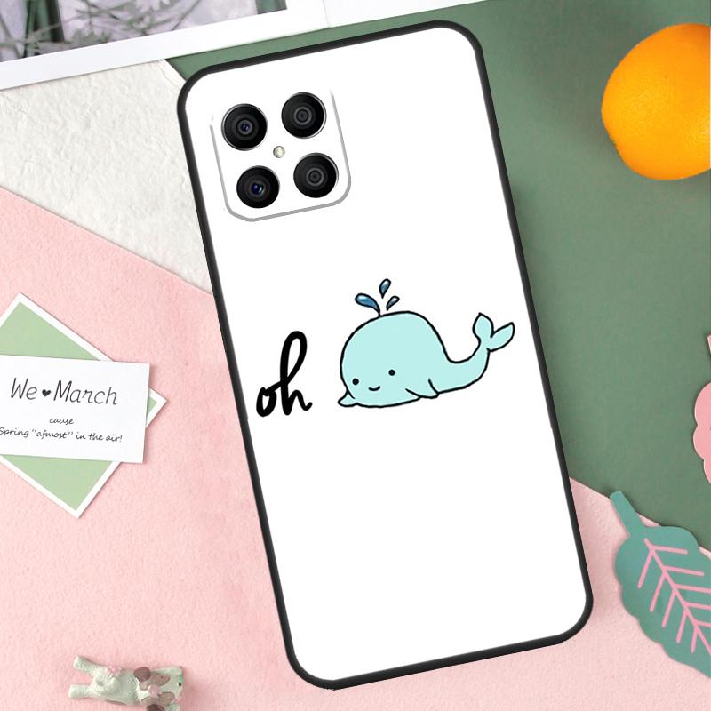 Cartoon Whale Case For Honor 90 50 70 Lite X9b X9a X8b X8a X8 X9 X9c Honor 200 Pro Magic 7 5 6 Lite Cover