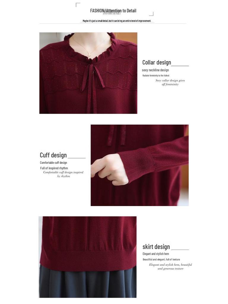 Damen Merino Strickpullover: Stilvolles, lockeres und leichtes Herbstoberteil