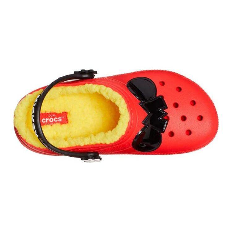 Crocs Classic Disney Mickey Comfortable Versatile Non-Slip Durable Sandals Kids Sandals Red Black 208027-063