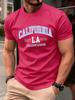 California Fondata 1889 Stampa Maglietta Uomo Moda Larga Cotone Manica Corta Girocollo Vestiti Estivi Unisex Casual Morbido Streetwear