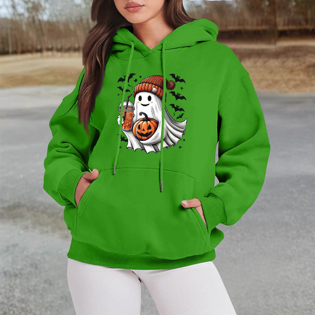 Übergroße Sweatshirts für Damen aus Fleece, Kapuzenpullover, langärmelig, Pullover für den Herbst mit Tasche