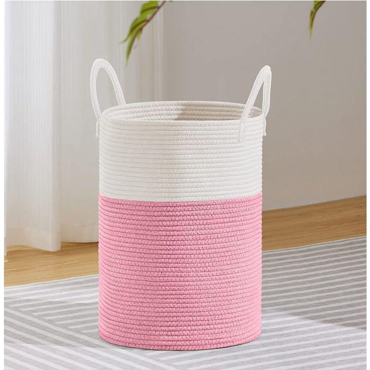Korb aus gewebtem Baumwollseil im nordischen Stil für Wäsche, Spielzeug und Aufbewahrung