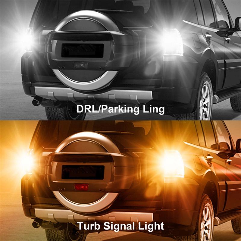 10X Led Light Dual Color Bulb T25 3157 P27-7W 5630 20Smd Canbus Car Brake Reverse Lamp Turn Signal White Amber