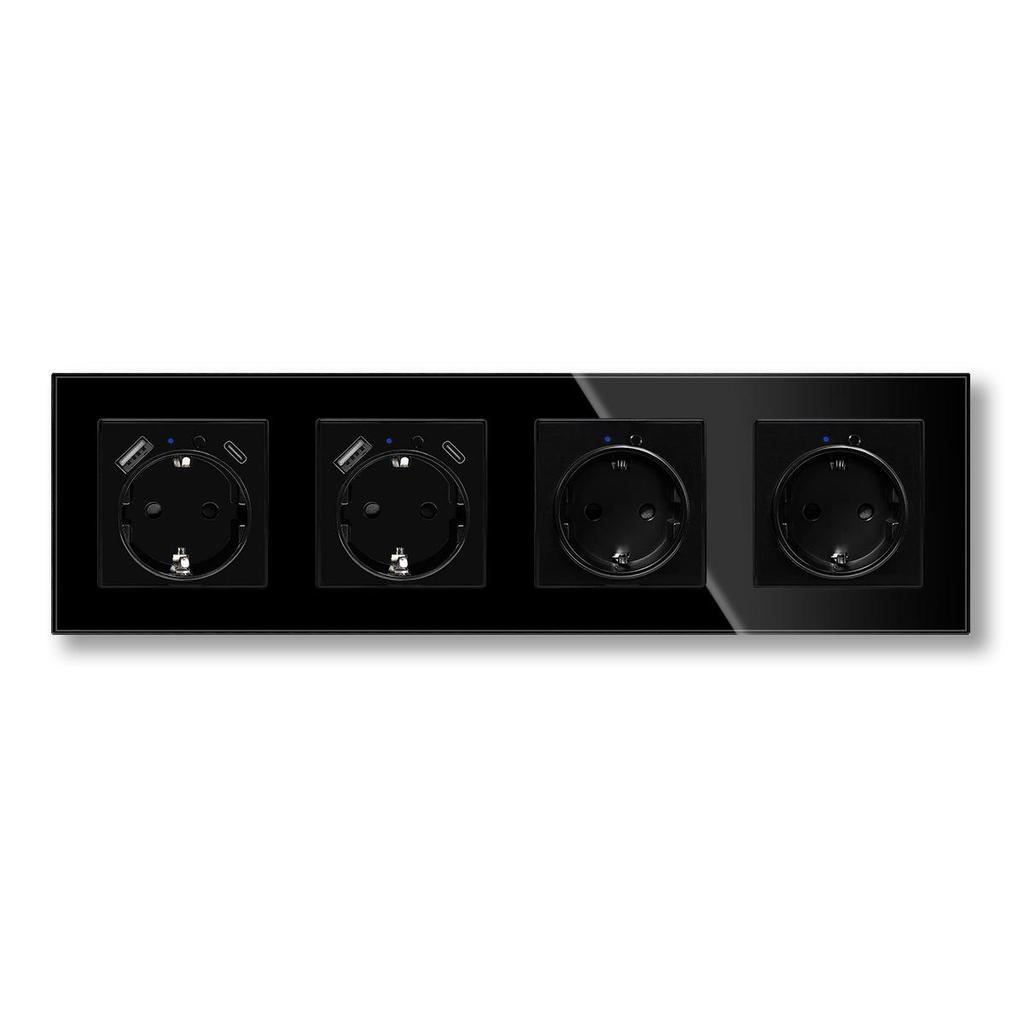 Model 153 Smart WiFi Wall Socket with Tempered Glass Panel - Alice Voice App Compatible