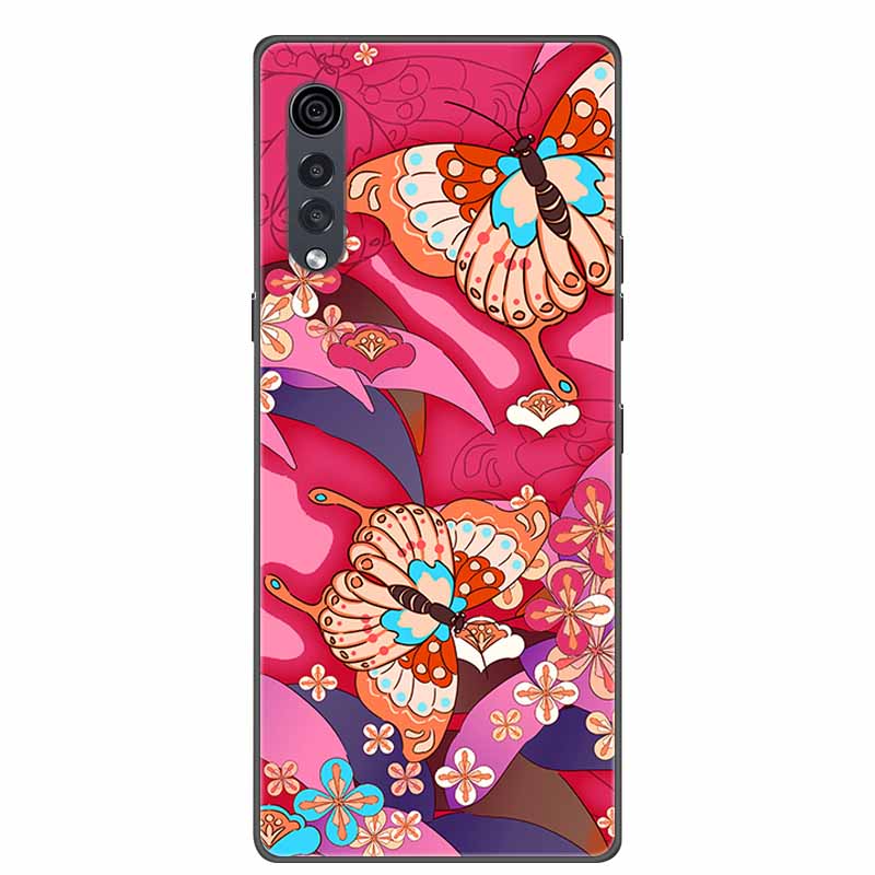 For LG Velvet Luxury Phone Case Black Soft Silicone TPU Back Cover for LGVelvet 5G Funda LMG910EMW Protector Capa Cartoon Coque