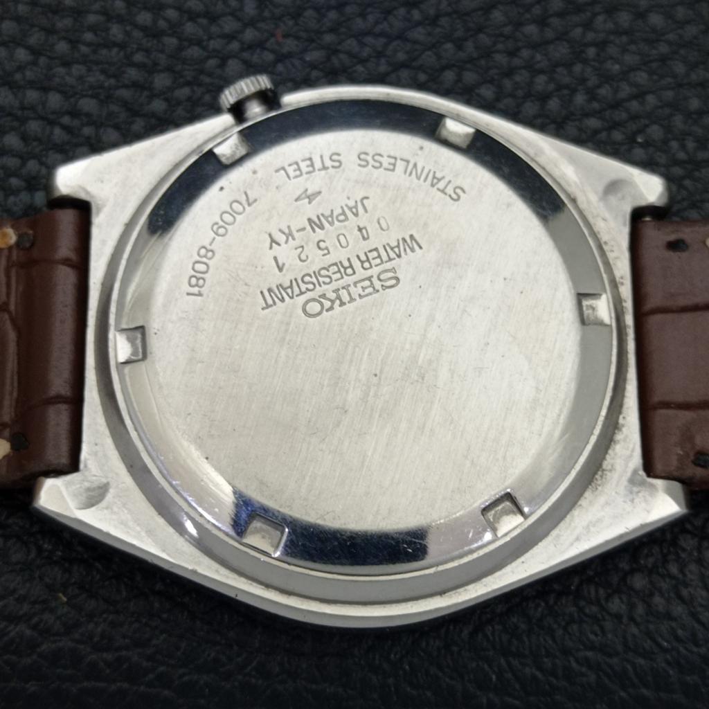 Seiko 5 AUTOMATIC JAPAN MENS 7009A VINTAGE MAROON COLOR DIAL WATCH A701277-5