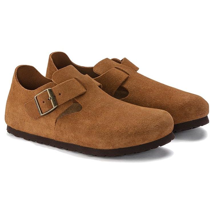 Birkenstock London Suede Leather Mink Unisex Sneakers Brown 1023519