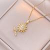 Niche Elegant Sunflower Clavicle Chain Copper Inlaid Zircon Pendant Necklace Light Luxury High Texture Women Fashion Jewelry