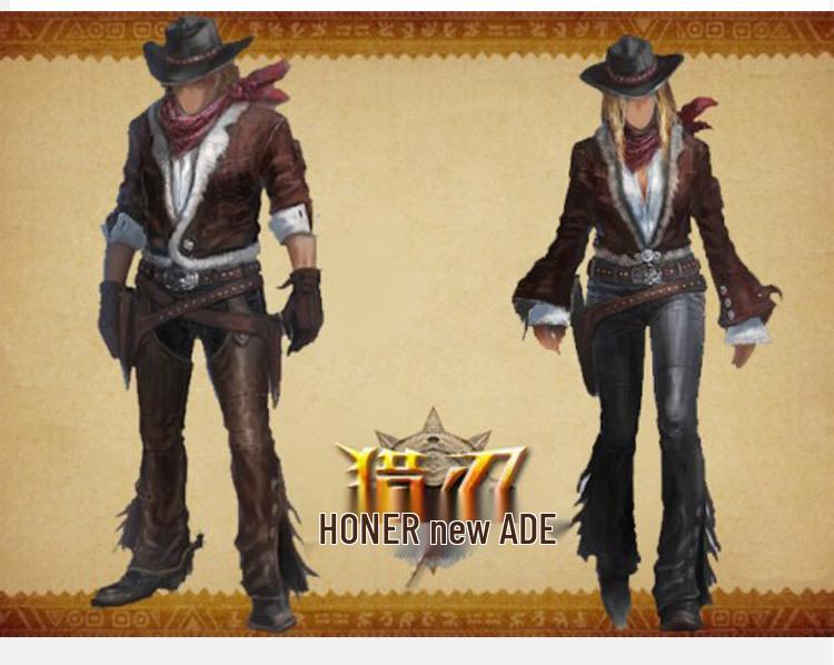 Men's and Women's Western Cowboy Halloween Costume for Adult Stage and Masquerade Events
