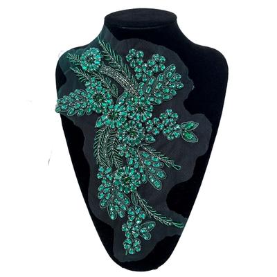 Garment Decoration Lace Fabric Rhinestones Embroidery Applique DIY Crafts Sequin Cloth Patch Handmade Cloth Applique Dressmaking