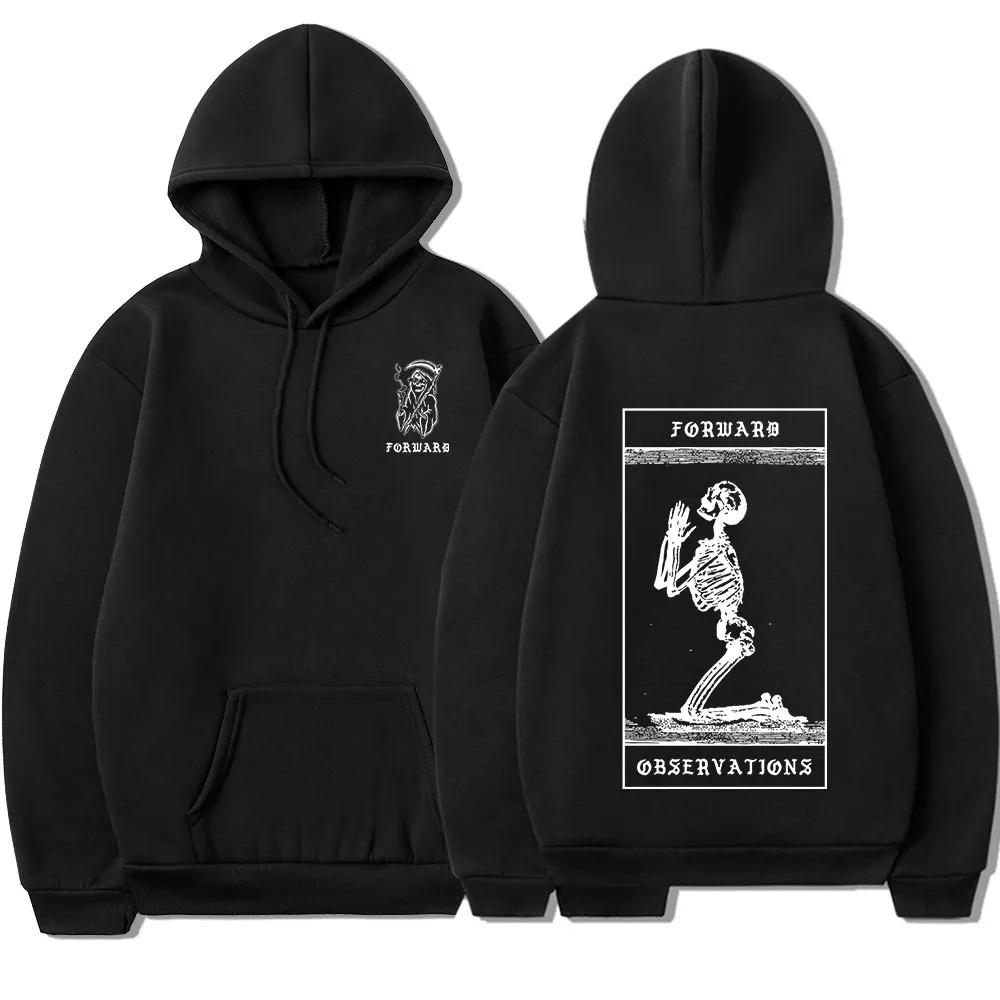 Gbrs Forward Observations Group Hoodie Punk Skull Hood Gothic Clothing Men's Fashion Casual Retro Graphic Hoodie