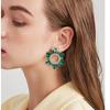 Vintage Art Deco Alloy Crystal Round Drop Earrings For Women Summer