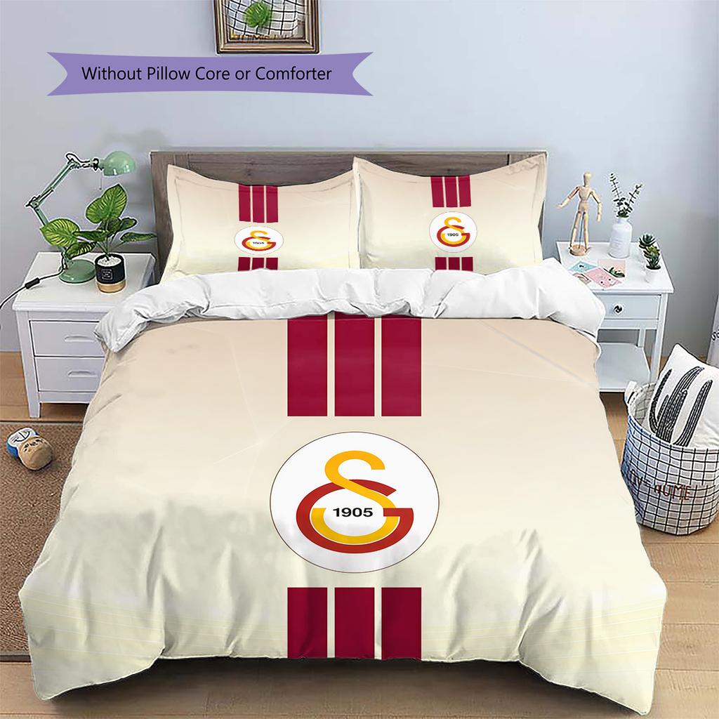 Galatasaray S.K Pattern Bedding Quilt Set Home Decoration Gift (1 * duvet cover + 2 * pillowcase without core)