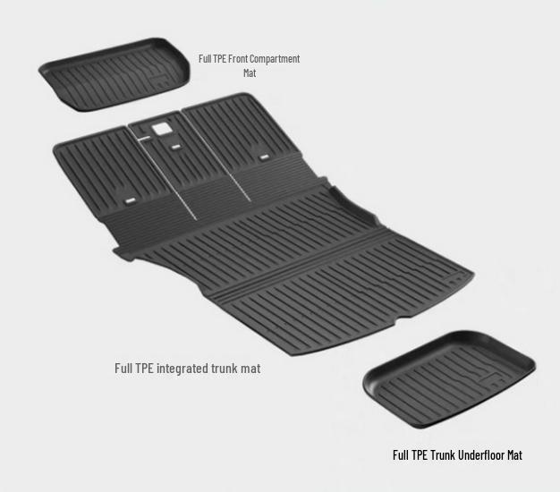 Refreshed Tesla Model Y Front & Rear TPE Trunk Mats - Upgraded Interior Accessories