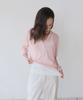 Ieoning Light Linen V-Neck Summer Knit, Powder Pink