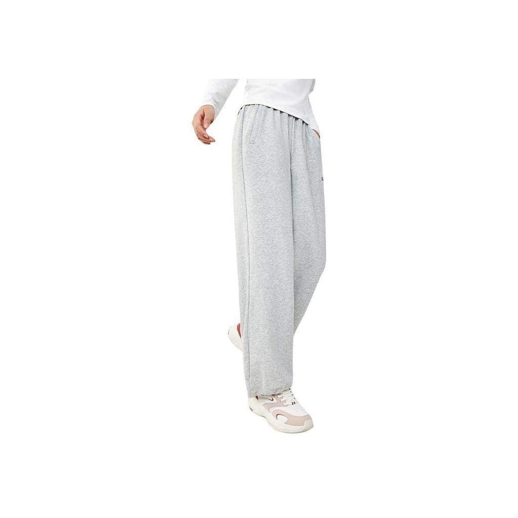 Anta Loose Breathable Wide Leg Knitted Sports Pants Women Bottoms Gray 162438309-2