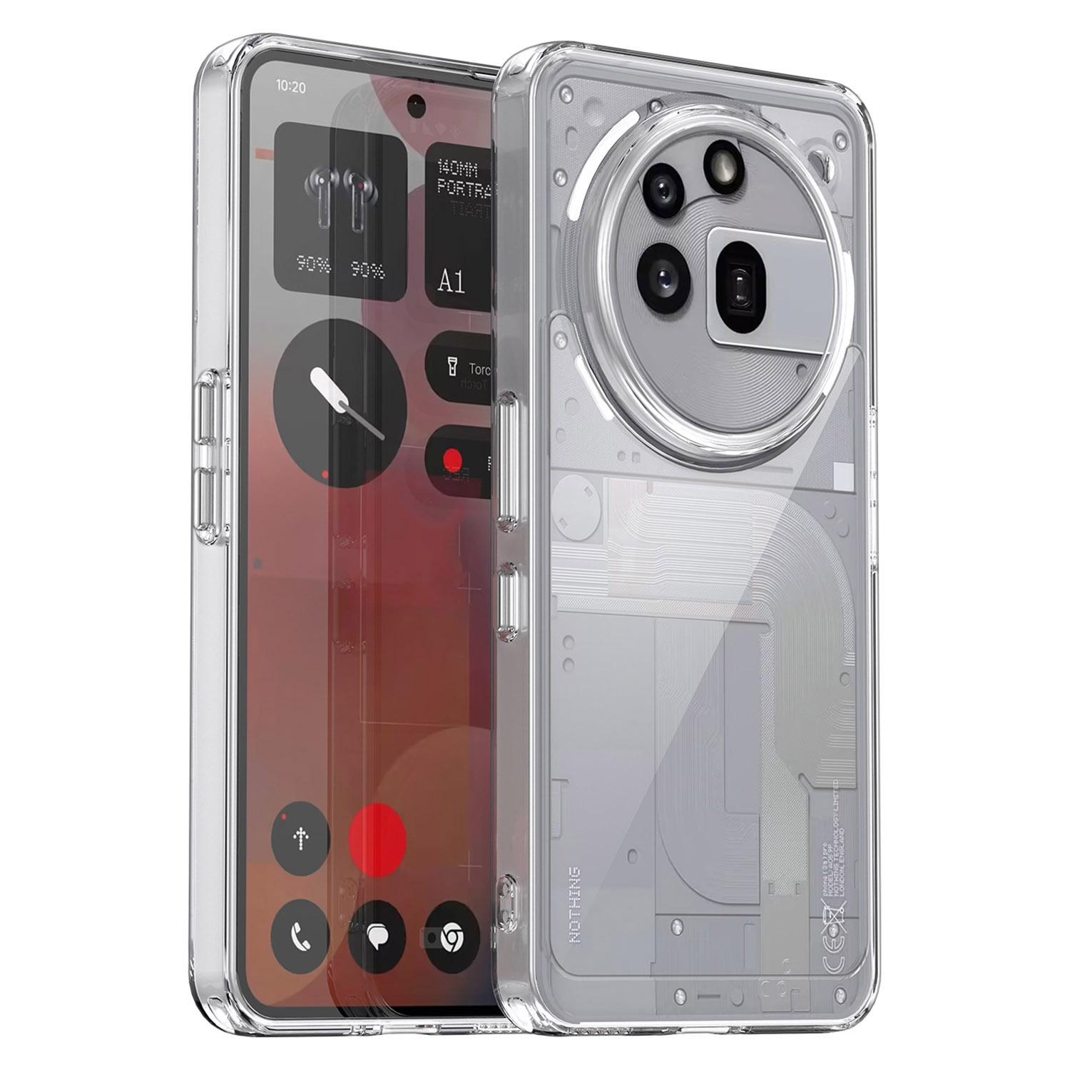 

For Nothing Phone (3a) Pro Case TPU Acrylic Clear Phone Cover with Tempered Glass Film Type A