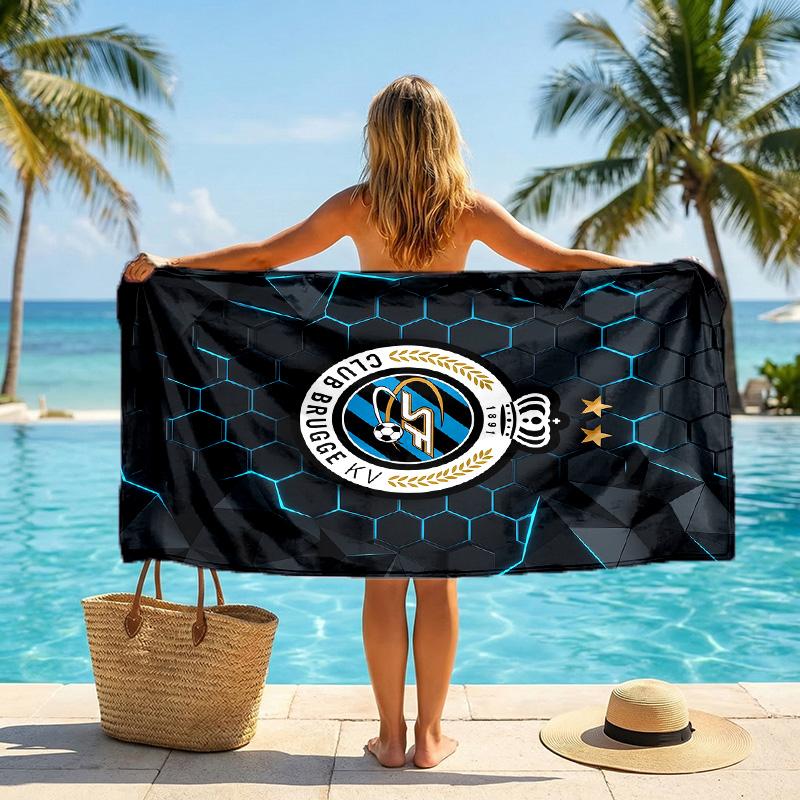 Club Brugge FC Print Quick Dry Beach Towel Microfiber Absorbent Portable Travel Swimming Towel