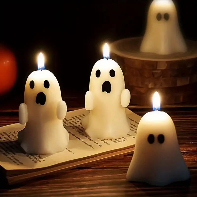 Halloween Skrekk Ghost Candle Silikonformer DIY Håndlaget såpe Gips Aroma Candle Making Mold Hjemmedekorasjon