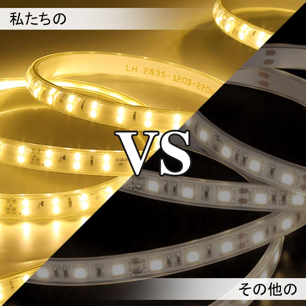 100V LED Strip SMD5735 180 Power Supply Plug 50cm Cuttable Easy Indirect Decorative Light 5 ALion-ots Light, High-Brightness LEDs, CRI>=95, Included,