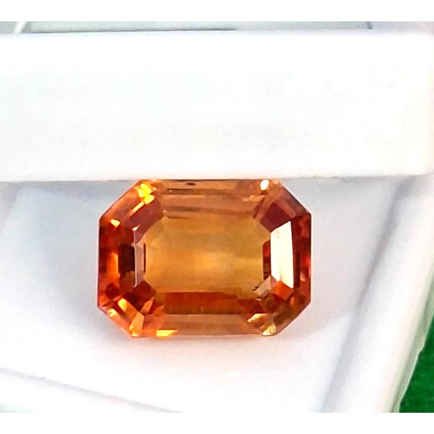 Natural Padparadscha Sapphire Emerald Cut 8-10 Ct Stunning Certified Gemstone
