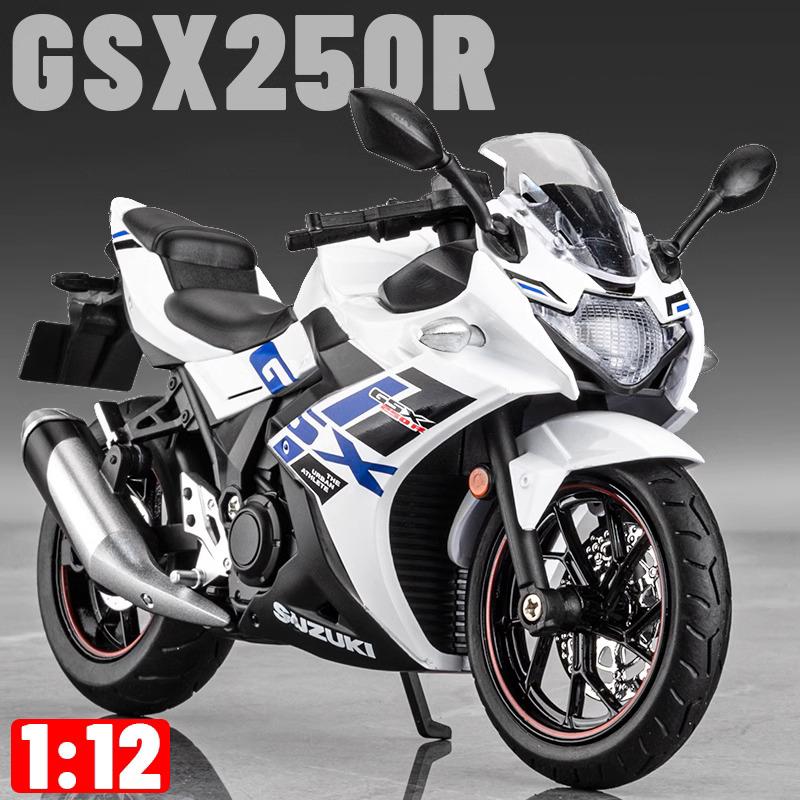 1/12 Suzuki GSX250R Alloy Die Cast Motorcycle Model Toy Vehicle Collection Sound and Light Off Road Autocycle Toys Car