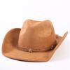 Beliebter europäischer und amerikanischer klassischer Wildleder Western Cowboyhut, Mode für Damen und Herren, großer Schirmhut Sonnenschutz