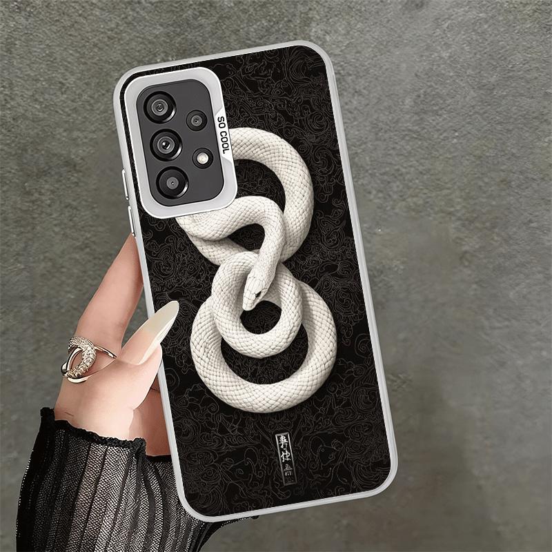 Black Snake Doodle Shockproof Phone Case for Samsung A17 A16 A15 A14 A37 A57 A36 A56 A26 A35 A55 A25 A34 A54 A24 A13 A23 A33 A53