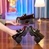 Inner Height-increasing Women's Shoes Loafers New Spring Patent Leather Women's Shoes Versatile Muffin Thick-soled British Style Small Leather 