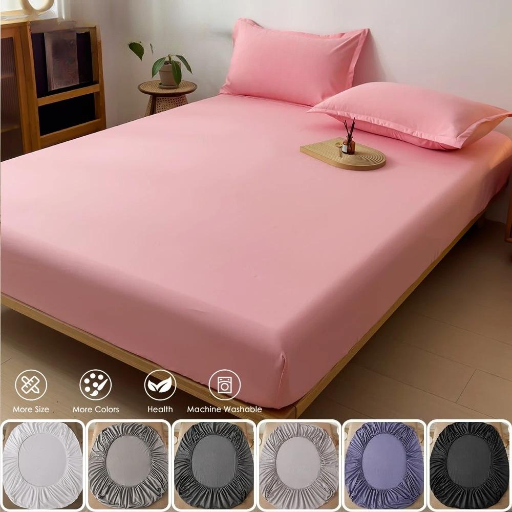 Fitted Sheet with Elastic Bands Non Slip Adjustable Mattress Covers for Single Double King Queen Bed
