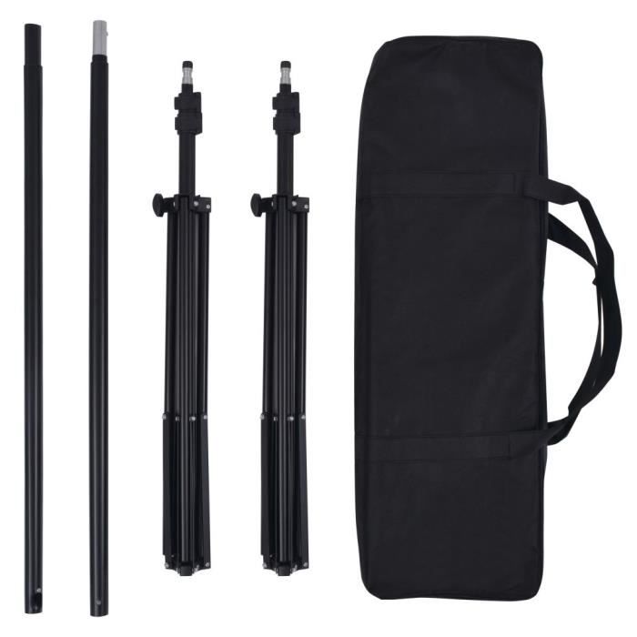 VidaXL Kit de studio avec 5 toiles de fond colorées et cadre réglable