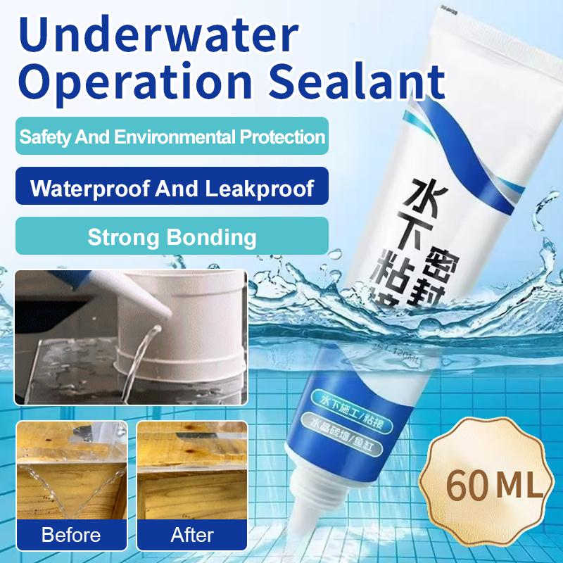 60g Waterproof Sealant Transparent/White Waterproof Glue No Hurt Fish Tank Repair Water Adhesive Plastic Pipe Underwater Sealant