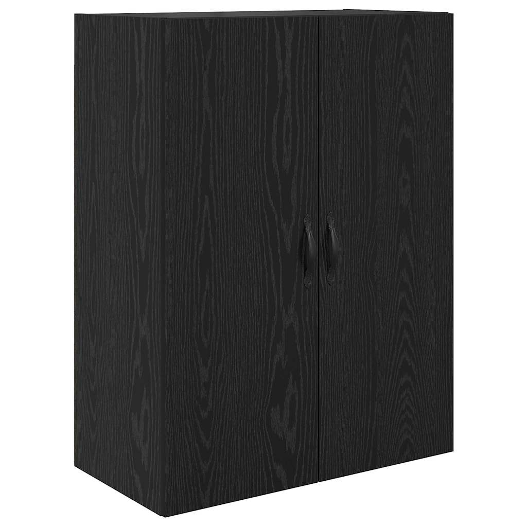 Highboard 2 pcs Black Oak Effect Engineered Wood and Glass