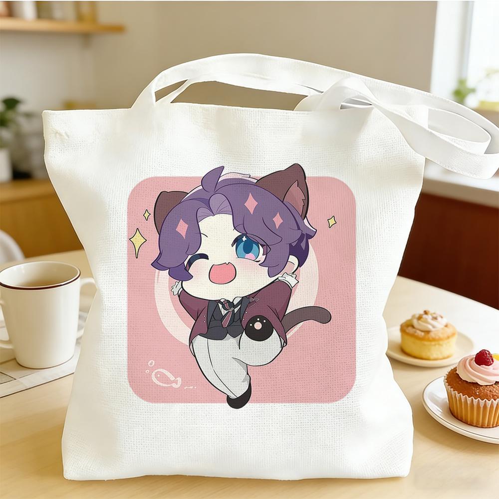 

Love and Deepspace Cartoon Happy Rafayel Qiyu Canvas Tote Bag 30x35/35x40CM Anime Cosplay Everyday Shoulder Bag for Fan Gifts