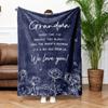 Cozy Flannel Grandma Blanket - Perfect Gift for Birthdays, Mother's Day & Christmas | Soft, Warm & Machine Washable | Blue